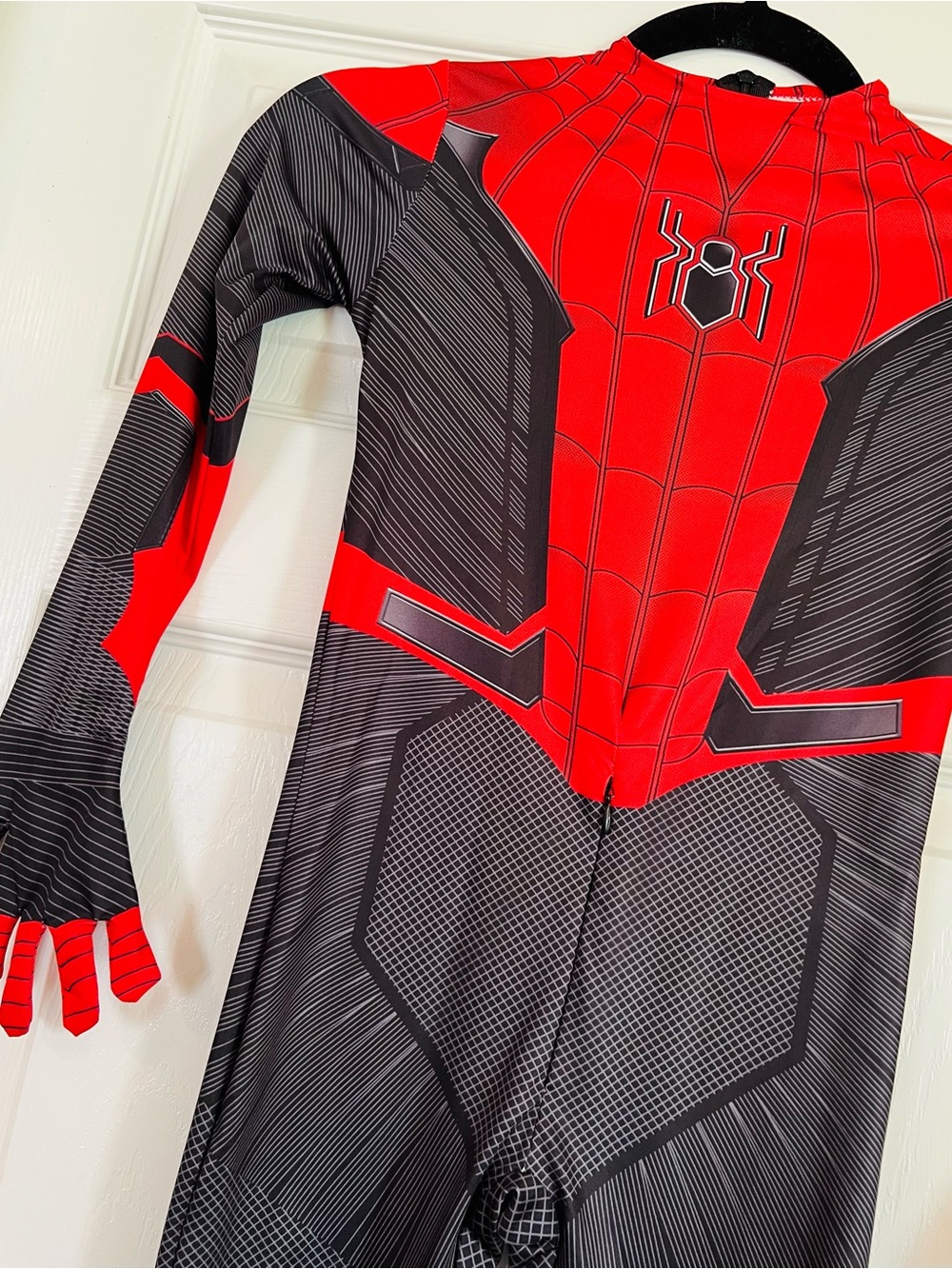 Marvel Spider-Man Kids Red & Black Costume Full Body Suit & Mask, Size S - Picture 3 of 16